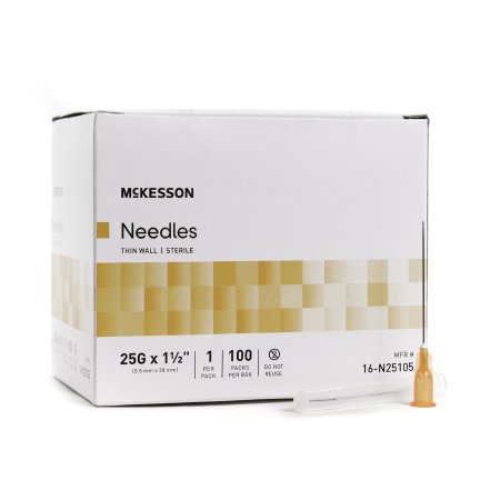 McKesson Thin Wall Hypodermic Needle 25G x 1.5