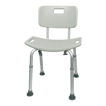Bath Bench McKesson Without Arms Aluminum Frame Removable Backrest 19-1/4 Inch Seat Width 300 lbs. Weight Capacity