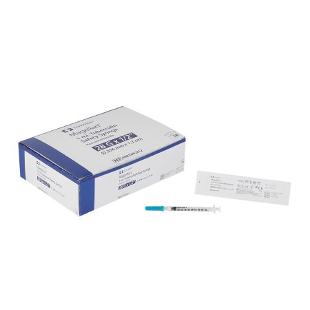 Tuberculin Syringe™ 1 mL 1/2 Inch, 28 Gauge Sliding Safety Needle with Regular Wall