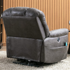 Wide Reclining Silent Power Lift Chair with Massage & Heat USB (350 lbs. Limit)