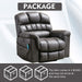 Wide Reclining Silent Power Lift Chair with Massage & Heat USB (350 lbs. Limit)