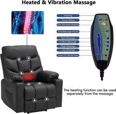 Heated & Vibration Massage - Power Reclining Lift Chair