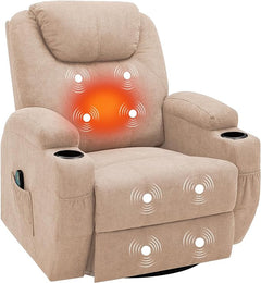 Reclining Lift Chair w/Massage and Heat Functions, PU Leather, Cup Holders