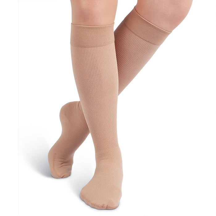 mediven angio 20-30 mmHg PAD Diabetic Calf High Closed Toe Compression Stockings, Caramel, I-Standard