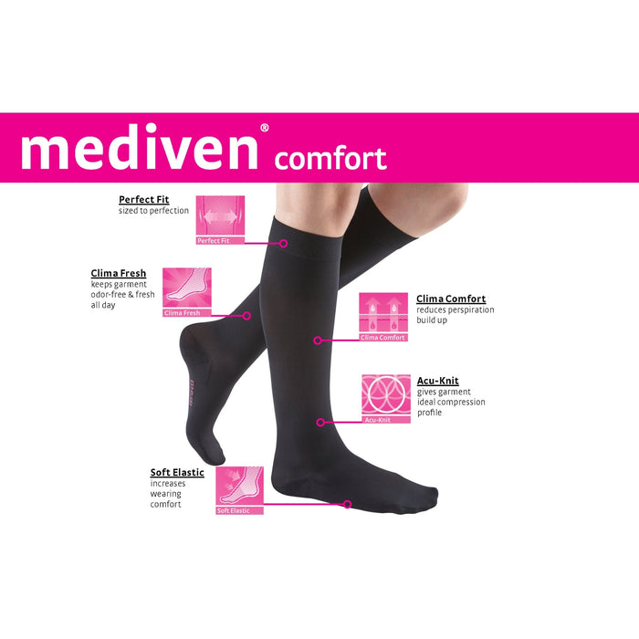 mediven comfort 20-30 mmHg Calf High Closed Toe Compression Stockings