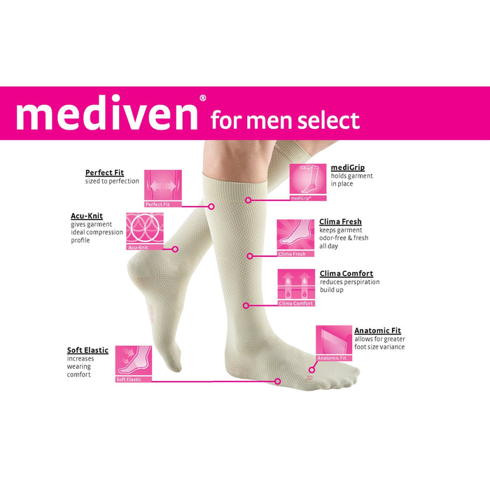 mediven for men select 20-30 mmHg Calf High Closed Toe Compression Stockings