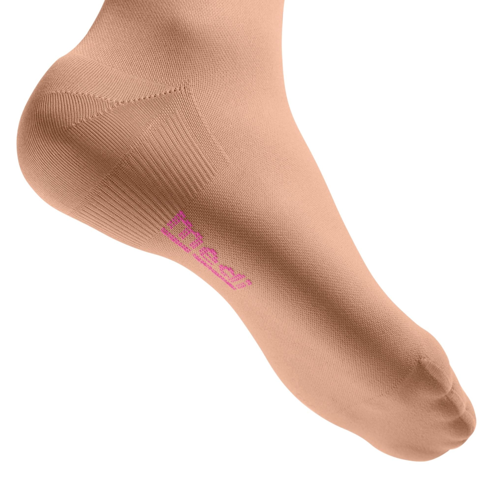 Mediven Sheer and Soft 20-30 mmHg Thigh w/ Beaded Silicone Top Band Wheat  II - Ankle 8-8.75 inches