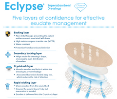 Eclypse Adherent Super Absorbent Dressing with Soft Silicone Contact Layer