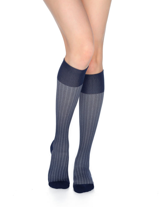 Herringbone Compression Socks 20-30 Marine Size S