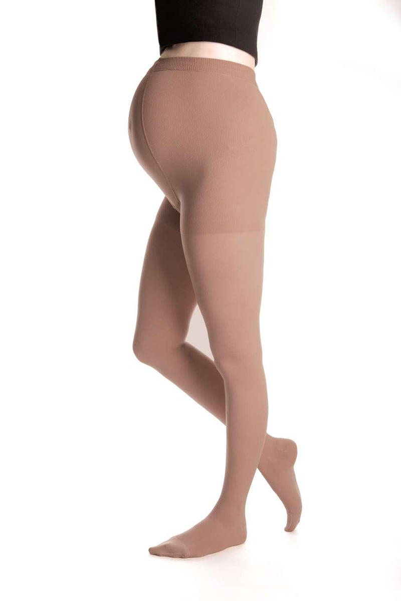 duomed advantage 15-20 mmHg Maternity Panty Closed Toe Compression Stockings, Beige, Small-Petite