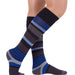 Rejuva Motley Stripe 20-30 mmHg Compression Socks Black/Blue Size S