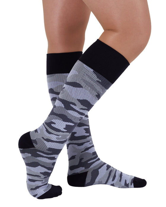 Rejuva Camo 15-20 mmHg Compression Socks Black/Grey Size S