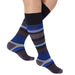 Rejuva Motley Stripe 20-30 mmHg Compression Socks Black/Blue Size S