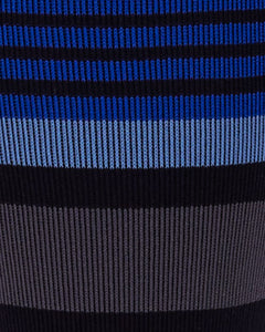 Rejuva Motley Stripe 20-30 mmHg Compression Socks Black/Blue Size S