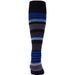 Rejuva Motley Stripe 20-30 mmHg Compression Socks Black/Blue Size S