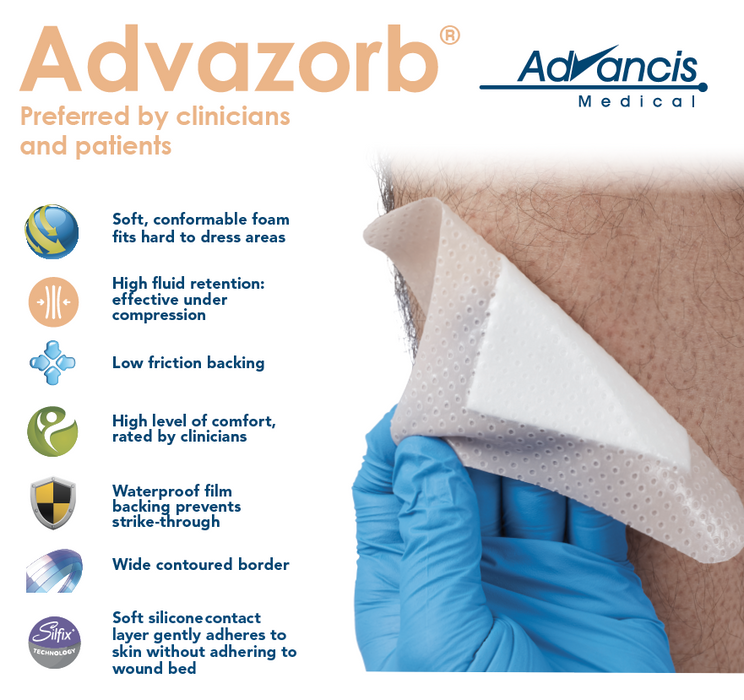 Advazorb Breast Aerola Foam Dressing with Soft Silicone Contact Layer