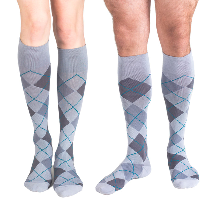 Rejuva Argyle Compression Socks 15-20 Smoke Size S