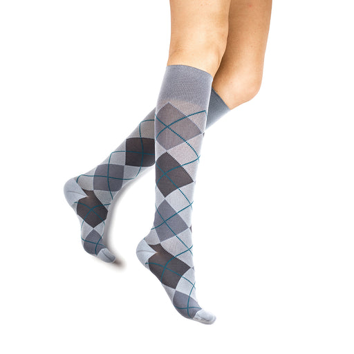 Rejuva Argyle Compression Socks 15-20 Smoke Size S