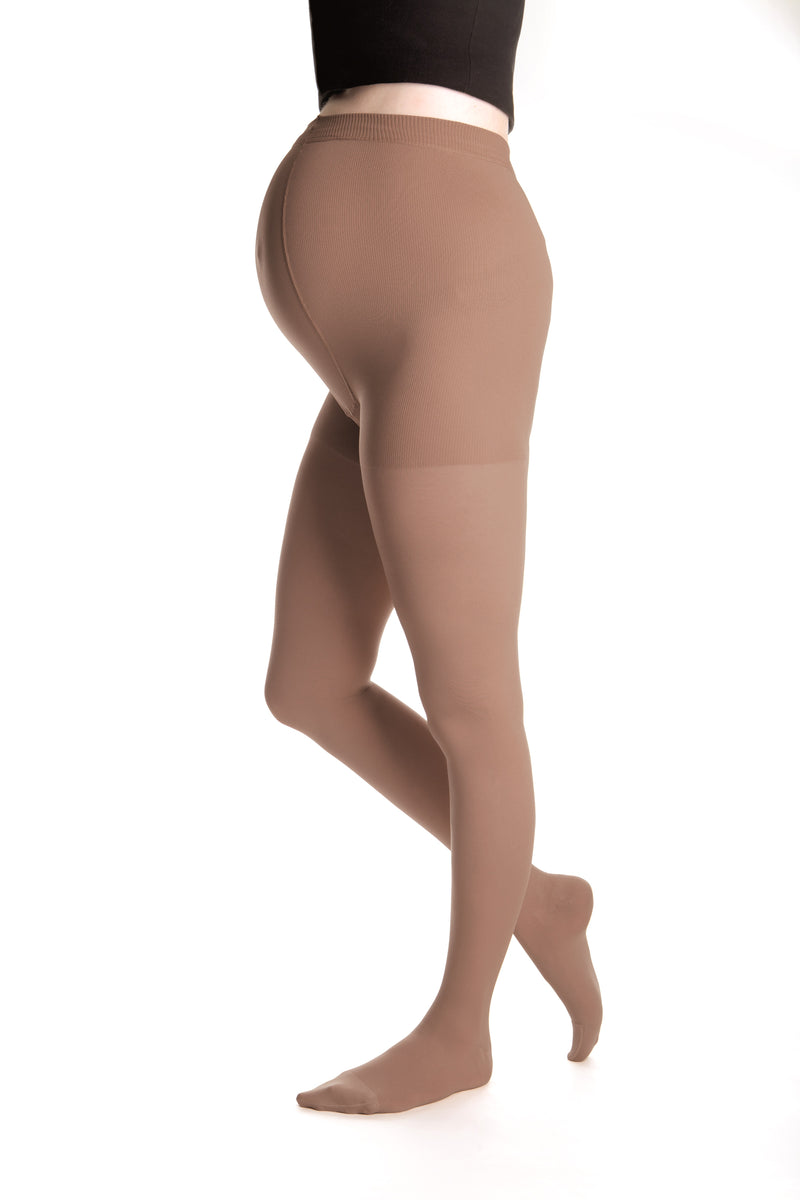 duomed advantage 30-40 mmHg Maternity Panty Closed Toe Compression Stockings, Beige, Small-Petite