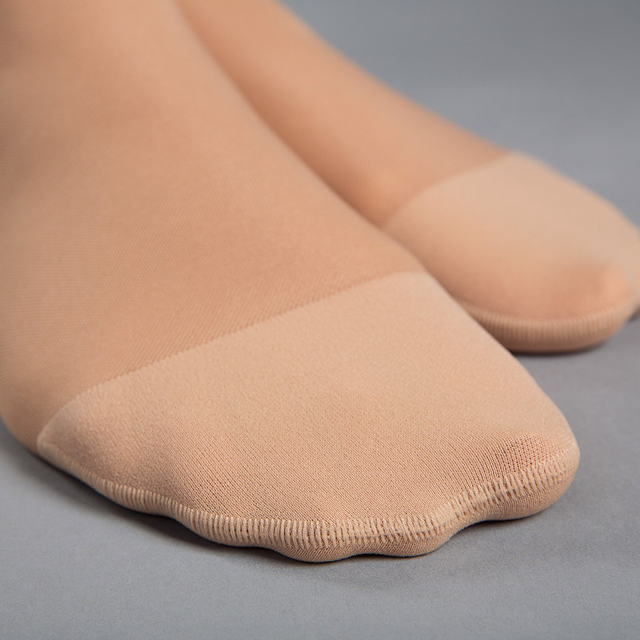 duomed transparent 20-30 mmHg Calf High Closed Toe Compression Stockings, Nude, Small-Petite
