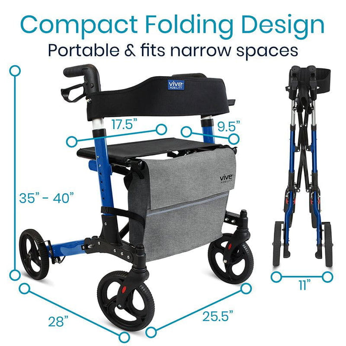 Foldable Rollator Series T for 5’ 11” to 6’ 5” tall.