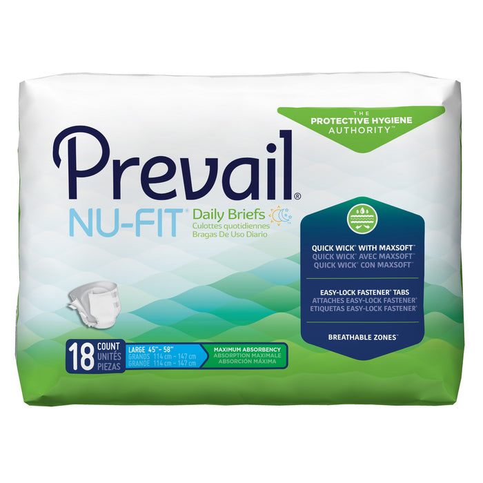 Prevail® Nu-Fit® Maximum Incontinence Brief, Large