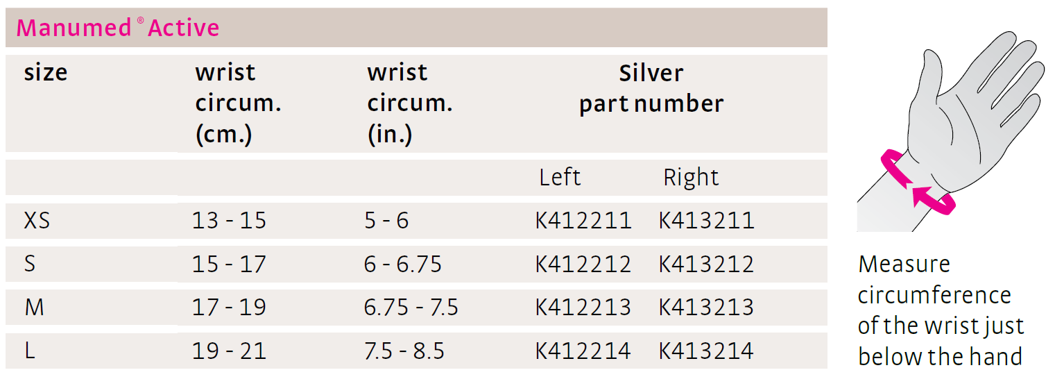 medi Manumed Active Wrist Support, Left, Silver