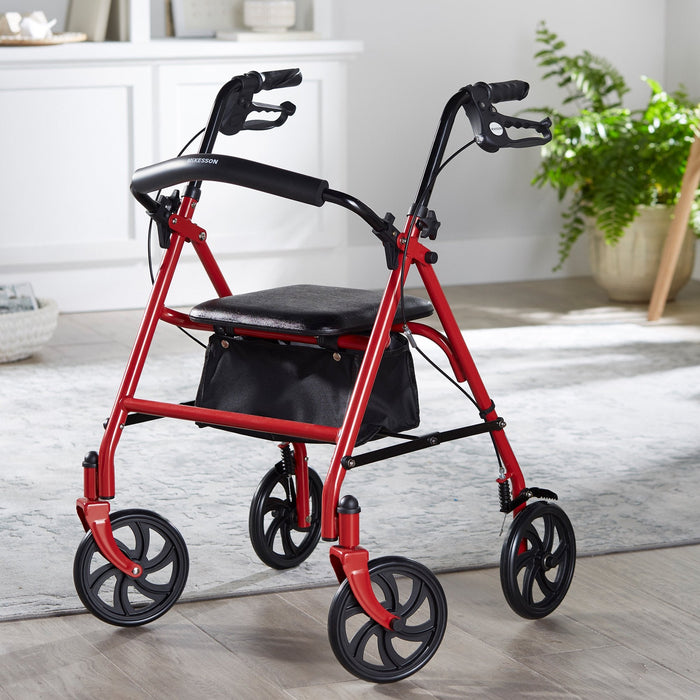 McKesson 4-wheel Folding Rollator with Steel Frame