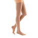 mediven forte 30-40 mmHg Thigh High w/Beaded Silicone Topband Open Toe Compression Stockings, Caramel, III-Standard