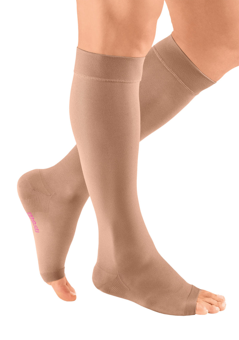 mediven plus 30-40 mmHg Calf High Open Toe Compression Stockings, Beige, I-Standard