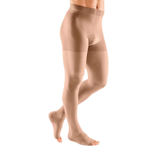 mediven plus 30-40 mmHg Men's Leotard Open Toe Compression Stockings, Beige, I-Standard