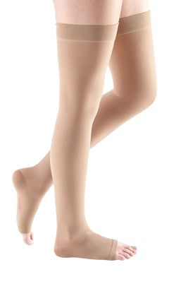 mediven plus 30-40 mmHg Thigh High Open Toe Compression Stockings, Beige, I-Standard