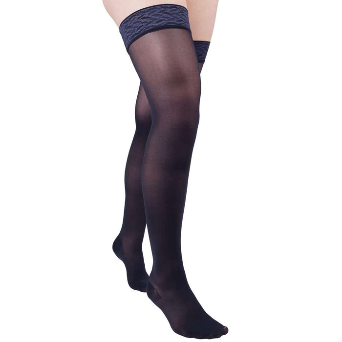 mediven sheer & soft 20-30 mmHg Thigh High w/Lace Silicone Topband Closed Toe Compression Stockings