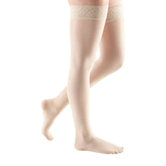 mediven sheer & soft 20-30 mmHg Thigh High w/Lace Silicone Topband Closed Toe Compression Stockings