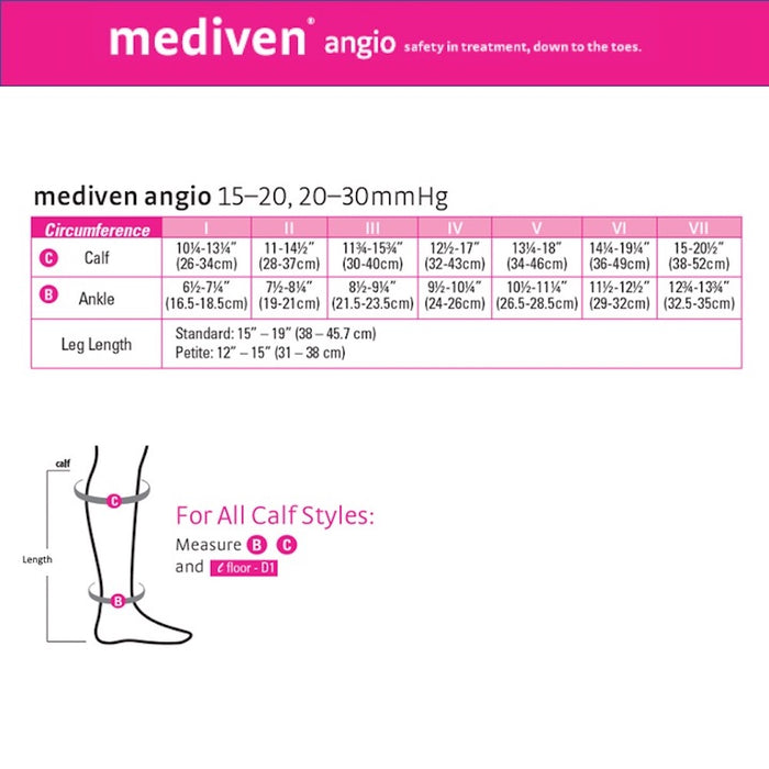 mediven angio 15-20 mmHg PAD Diabetic Calf High Closed Toe Compression Stockings, Caramel, I-Standard