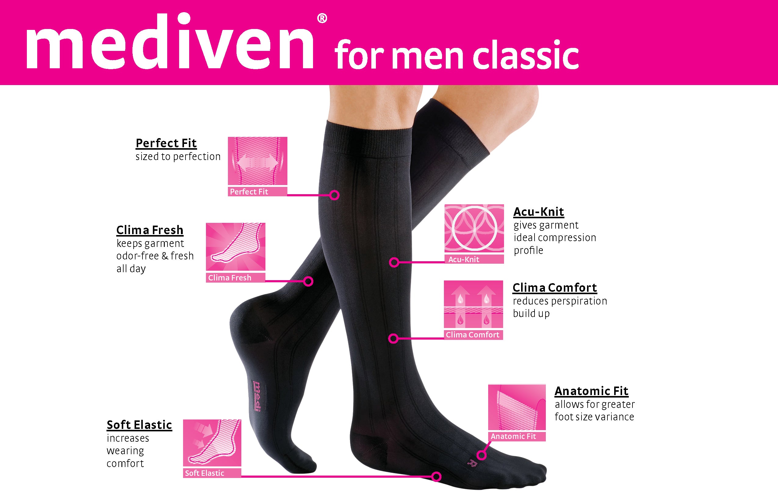 mediven for men classic 20-30 mmHg Calf High Closed Toe Compression Stockings, Tan, II-Standard