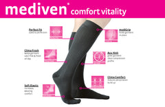mediven for women vitality 15-20 mmHg Calf High Closed Toe Compression Stockings, Charcoal, I-Standard