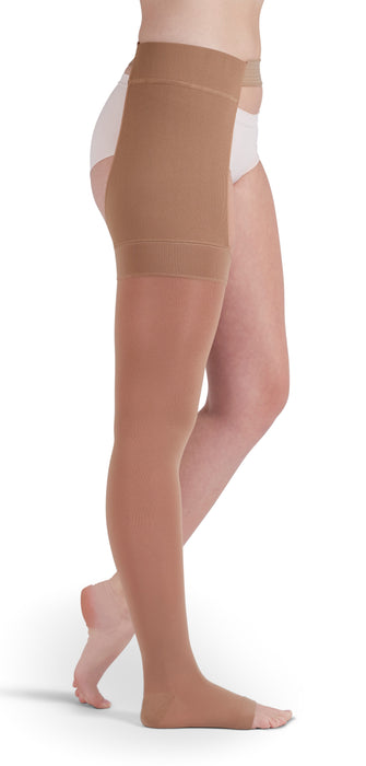 mediven plus 30-40 mmHg Thigh High w/Attachment Open Toe Compression Stockings (Right), I-Standard