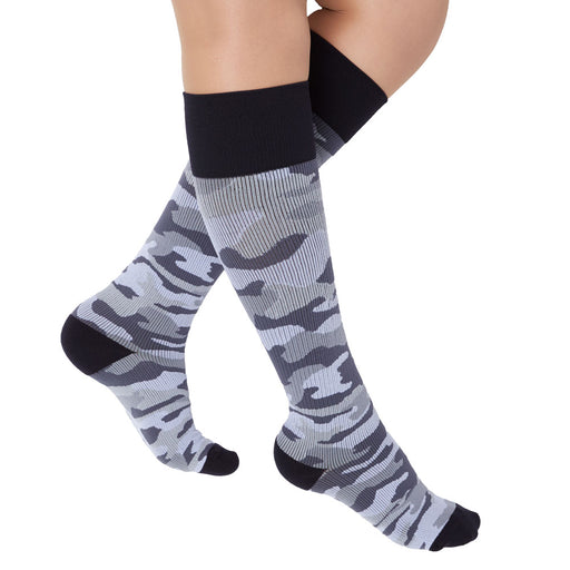 Rejuva Camo 20-30 mmHg Compression Socks Black/Grey Size S