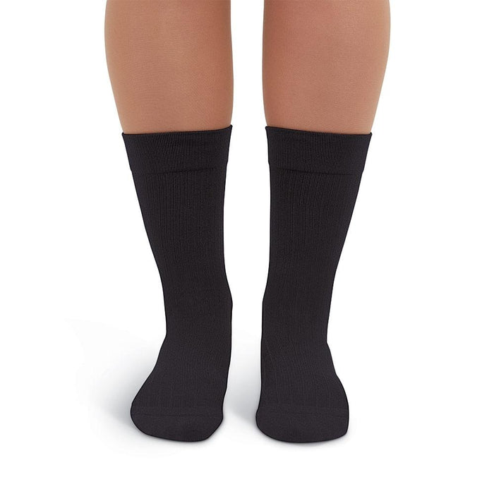 Rejuva Freedom 15-20 mmHg Crew Compression Socks, Black, Small