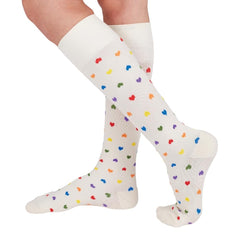 Rejuva Heart 15-20 mmHg Knee High Compression Socks Cream/Navy Size S