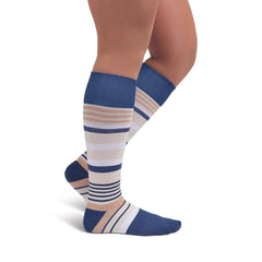 Rejuva Motley Stripe 15-20 mmHg Knee High Compression Socks