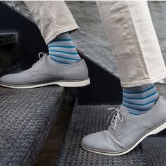 Rejuva Stripe 15-20 mmHg Compression Socks Gray/Teal Size S