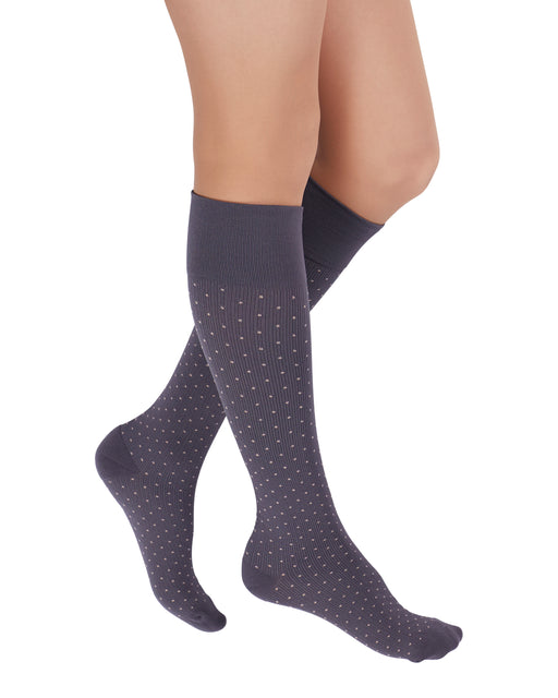 Rejuva Spot 15-20 mmHg Compression Socks Gray/Blush Size S