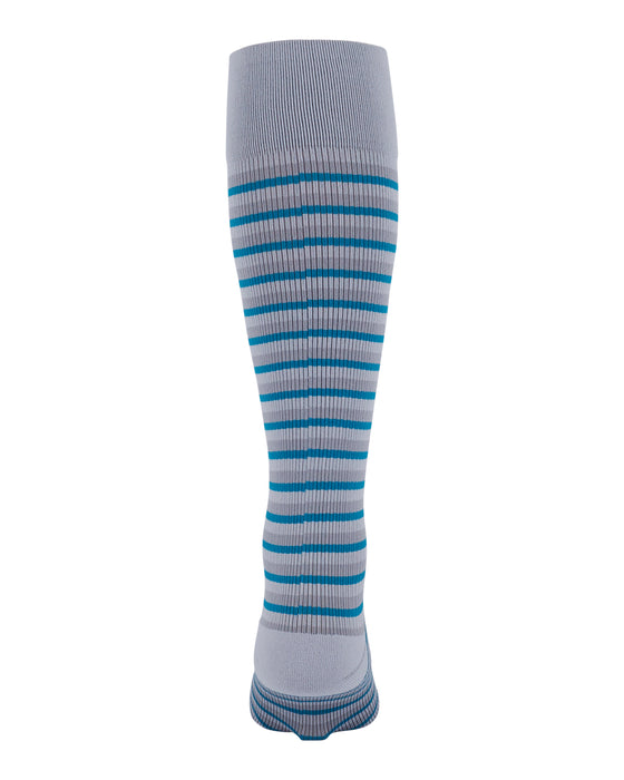 Rejuva Stripe 15-20 mmHg Compression Socks Gray/Teal Size S