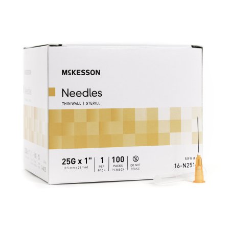 McKesson Thin Wall Hypodermic Needle 25G x 1