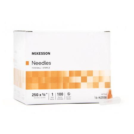 Mckesson Luer Lock Hypodermic Needle 25g x 5/8 