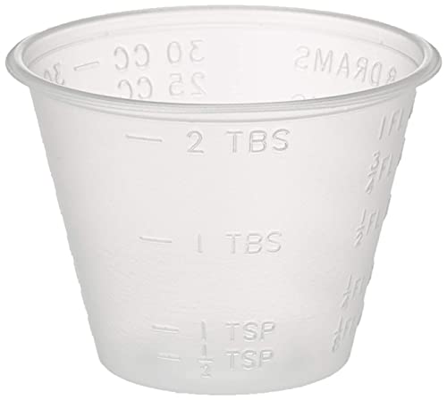 Dynarex 4258 Medicine Cup (Polyethylene), 100 Count, 1 Sleeve, Clear (4 Pack)