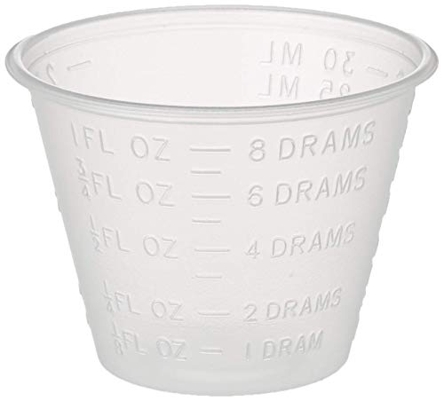 Dynarex 4258 Medicine Cup (Polyethylene), 100 Count, 1 Sleeve, Clear (4 Pack)