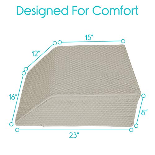 Xtra-Comfort Leg Elevation Pillow - Wedge Elevator Support Cushion for  Sleeping, Swelling - Elevated Prop Up Position, Back Pain, Foot Rest,  Sciatica - Knee Elevating Incline Memory Foam (Brown) 